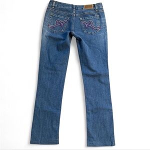 Rocawear Low Rise Jeans with Embroidery on back pockets. Size 5